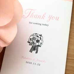 【Thank you 】シンプル 封筒　ポチ袋　のし袋　結婚式　4枚セット　(チューリップorアネモネ) 5枚目の画像