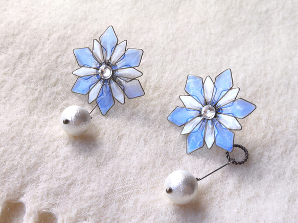 Frozen＊Fractal ⁂ snowflakes pierced earring 第4張的照片