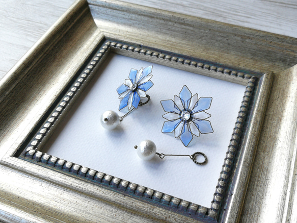 Frozen＊Fractal ⁂ snowflakes pierced earring 第3張的照片