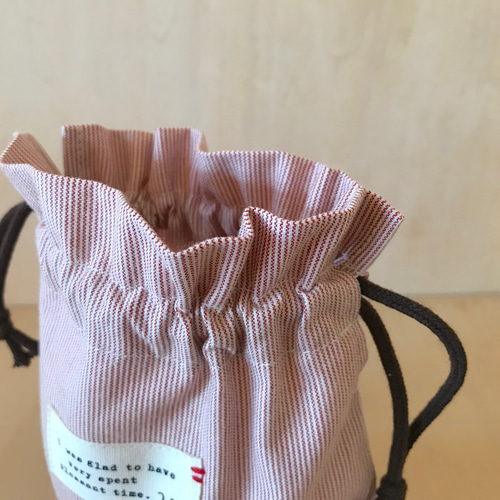 シワになりにくい/ノーアイロン コップ袋】サイズ変更 巾着 巾着袋 お