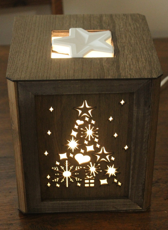 アロマランプ大　クリスマスツリー　LEDで香るランプディフューザー　アロマストーン　アロマポット 5枚目の画像