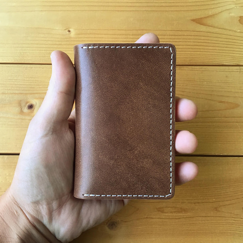 ♪手染め 焦げ茶 ブラウン 名刺入れ！カードケース！牛 革！レザー