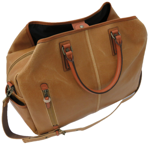 木和田 白化合皮 No.1595「レトロ ボストンバッグ」 日本製 ボストン