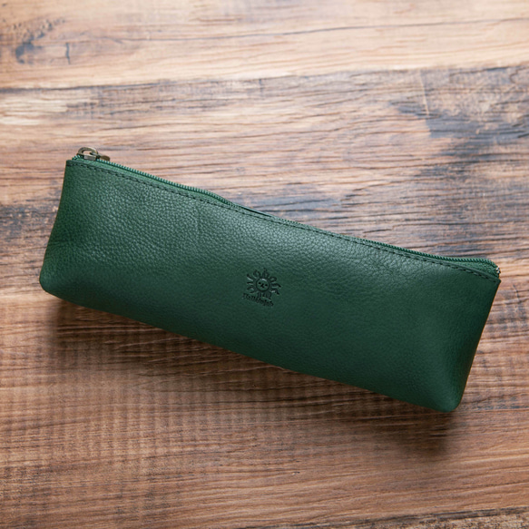 ペンケース-tray- HUKURO 栃木レザー 全6色【グリーン】【雑貨 日用品