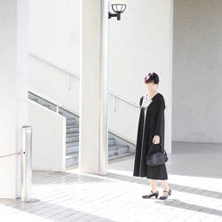 A 字喇叭連衣裙入門/畢業/正式/尺寸可變（黑色）。 第5張的照片