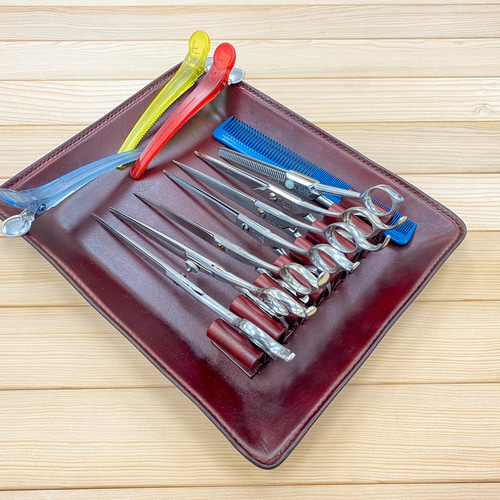 7丁用シザートレイ サイズ中（茶） 置き型シザーケース その他