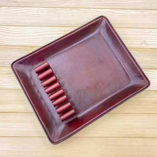 7丁用シザートレイ サイズ中（茶） 置き型シザーケース その他ケース