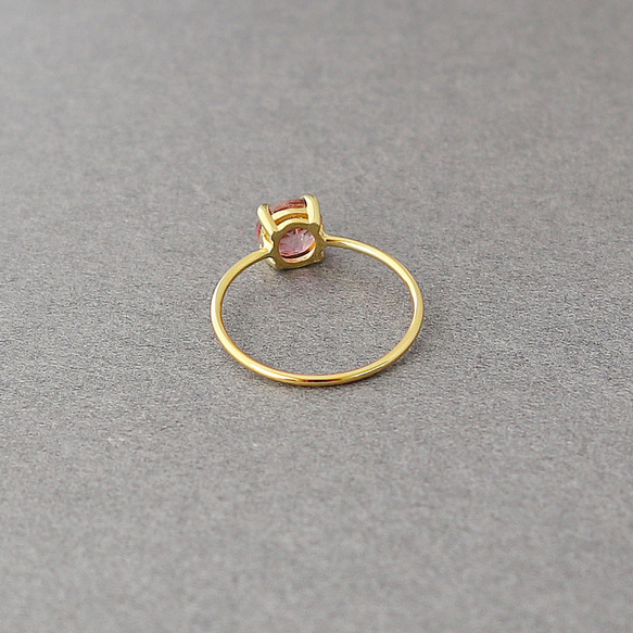 粉紅色托帕石圓形刻面切割約 6 毫米 / 銀 925 金戒指戒指 第3張的照片