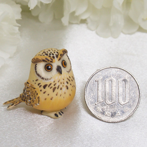月夜のフクロウさん ハンドメイドイヤリング