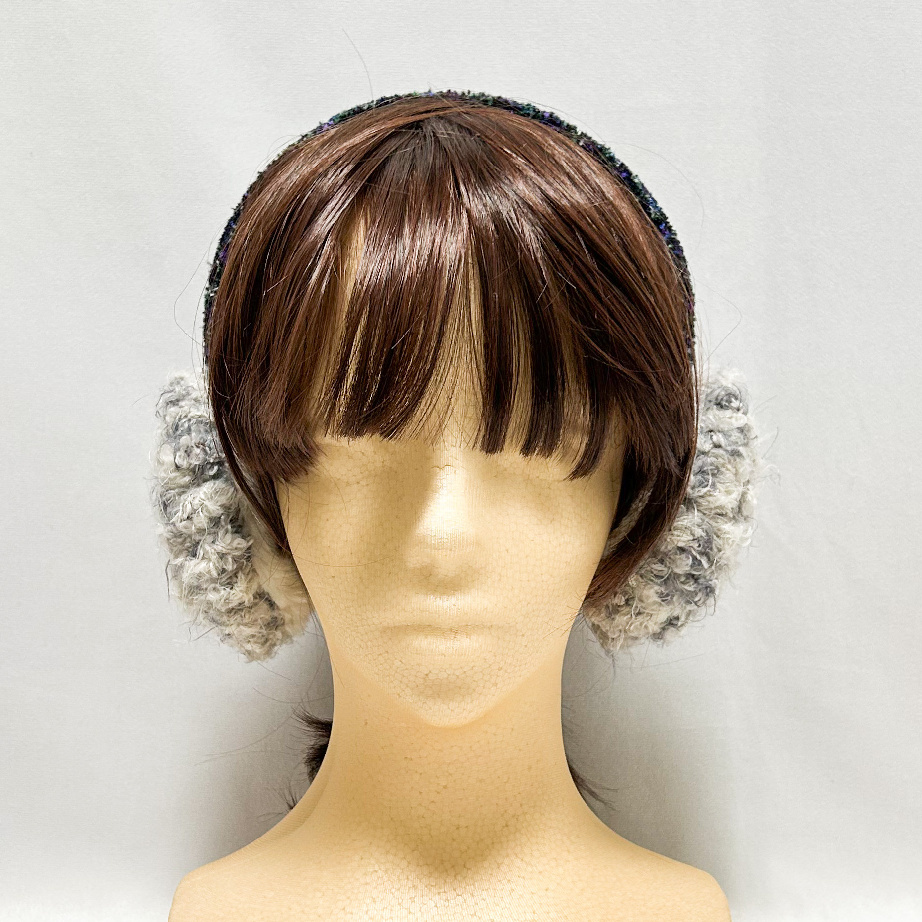 《Frost Wool》フロストウール イヤーマフ［Frost Gray／フロストグレー］手編み 冬小物 防寒 耳あて