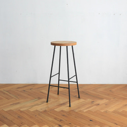 高さ変更可能》【ナラ】ハイスツール/アイアン・ウッド 椅子