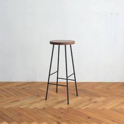 高さ変更可能》【ナラ】ハイスツール/アイアン・ウッド 椅子