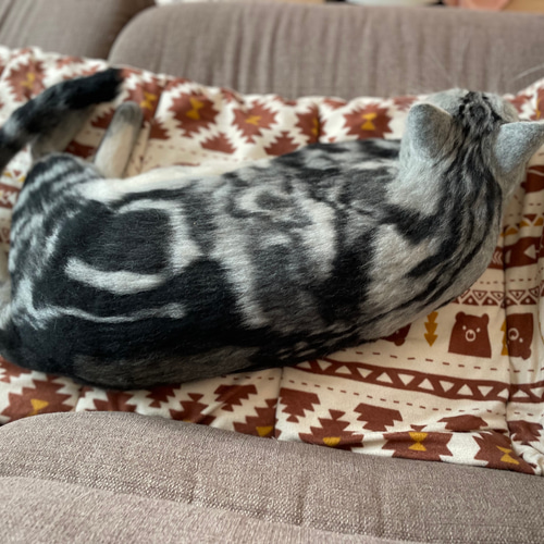 羊毛フェルト＊等身大 全身猫ちゃん 立体・オブジェ ふわねこ