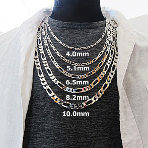 フィガロチェーン シルバーチェーン 4mm 45cmシルバー925 ネックレス