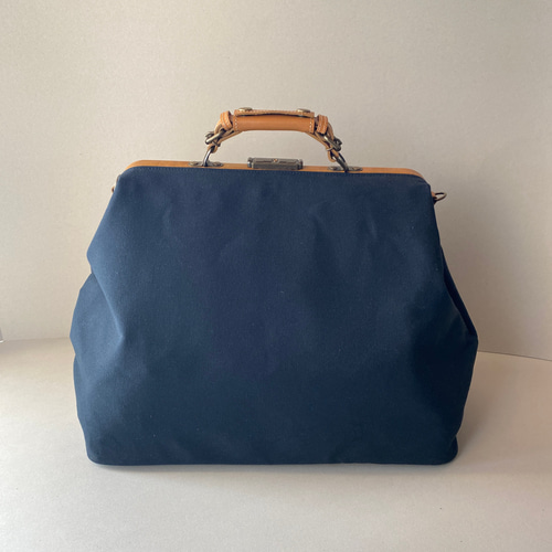 8号帆布 ダレスボストンバック ツートンカラー 紺×モカ ボストンバッグ