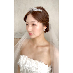 花嫁　結婚式　ジルコニア　挙式　ウエディング　ビジュー　クラシカル　ダイヤモンド風　ティアラST04 4枚目の画像