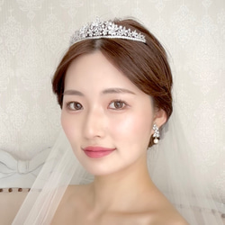 ウェディング♡ヴァニラクチュール風ヘッドドレス 花嫁 結婚式 ジルコニア 挙式 ウエディング ビジュー クラシカル