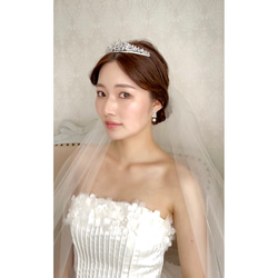 花嫁　結婚式　ジルコニア　挙式　ウエディング　ビジュー　クラシカル　ダイヤモンド風　ティアラST04 7枚目の画像