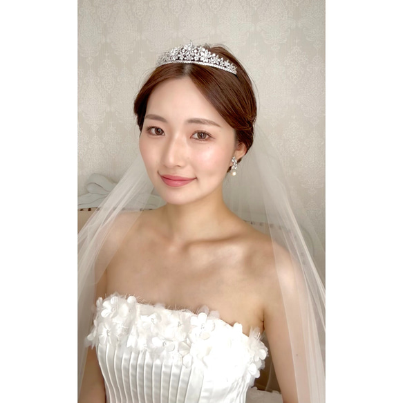 花嫁　結婚式　ジルコニア　挙式　ウエディング　ビジュー　クラシカル　ダイヤモンド風　ティアラST04 6枚目の画像