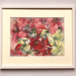 ポインセチア（パステル画 原画）4号 絵画 にゃんずら 通販 10691669