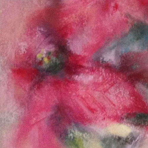 ポインセチア（パステル画 原画）4号 絵画 にゃんずら 通販 10691669