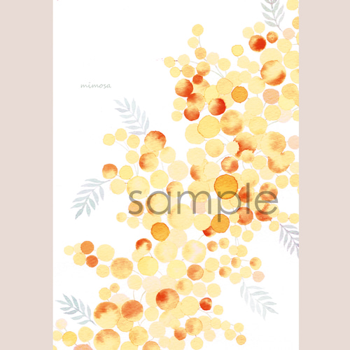 A4「ミモザ」＆「ユーカリ・リース」のセット【お得な2枚組