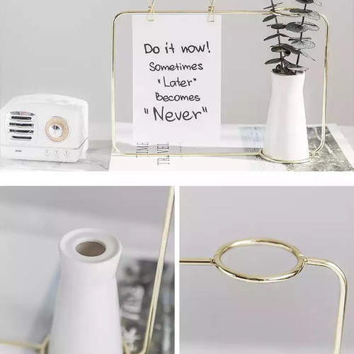 ドライフラワークラスペディア】setゴールドワイヤーフォトスタンド