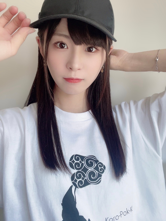 コロポックルTシャツ　白　ユニセックス　(アイヌデザイン) 3枚目の画像