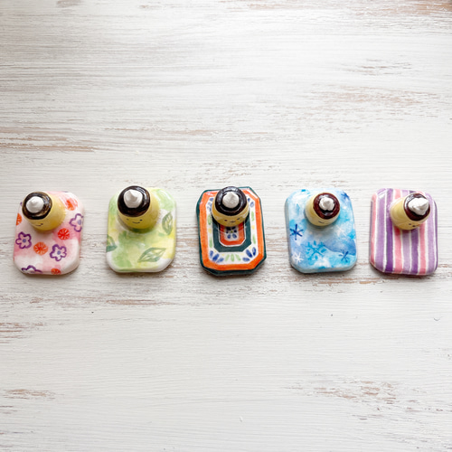 再販】プリンちゃん/箸置き お菓子 デザート カラフル ストライプ 水彩