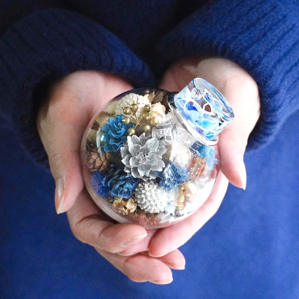 冬季限定☆ガラスポッドの万華鏡『Frozen Pod』インテリア 木の実 雪景