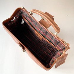 3way 英國設計牛皮提包手提包小號醫生金色棕褐色 第6張的照片