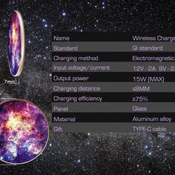 iPhone13 14 X XR PRO Airpods と互換性のある カラー星雲 15W高速ワイヤレス充電器QI対応 7枚目の画像