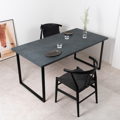 サイズが選べる」モールテックスダイニングテーブル（ブラックスクエア