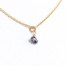 14kgf グレーダイヤモンドのシンプルネックレス つけっぱなし