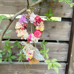 フラワー・リース kurumi 新作》mini miniリース＊withくるみflower