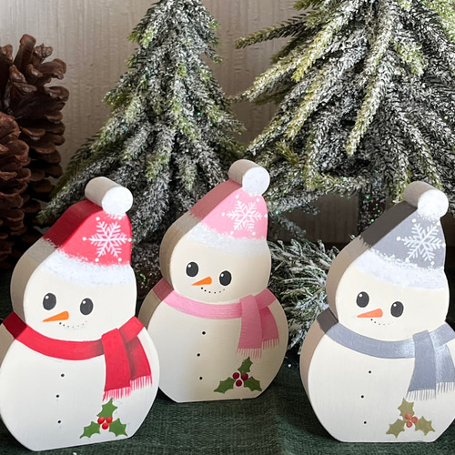 新作】北欧 クリスマス の可愛い スノーマン オブジェ（小）【雪だるま 