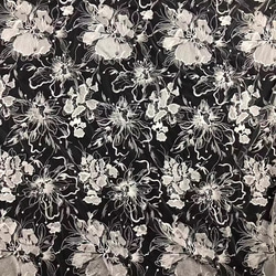 チュールレース刺繍エンブロイダリー スパンコール付き 蓮花 森系の刺繍レース生地布90cm単位 幅約130cm 6枚目の画像