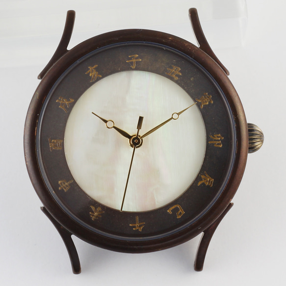 弧度黑色錶盤L尺寸WJ-001 002 MADE IN JAPAN手工手錶chi木皮革 第6張的照片