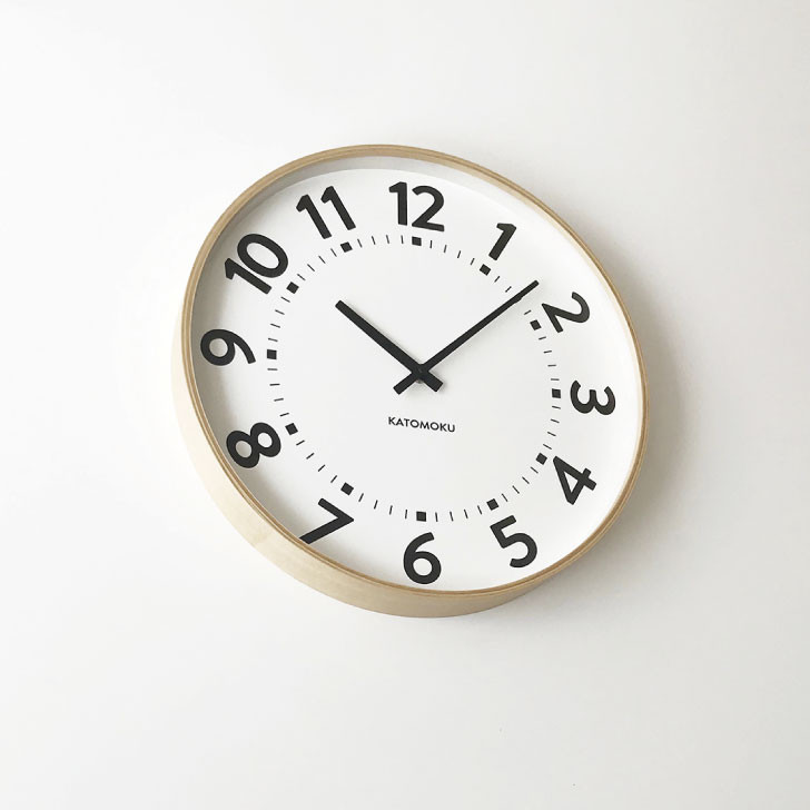 KATOMOKU plywood clock 17 ナチュラル km-106NA 掛け時計 木製 静か オシャレ