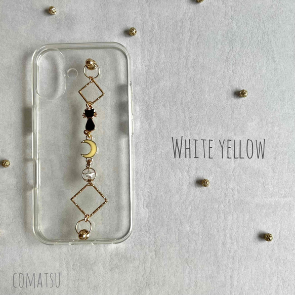 【全機種対応】夜空と猫 ハンドホルダー付きスマホケース ねこ好きさん ハンドベルト ストラップ付きスマホカバー 4枚目の画像