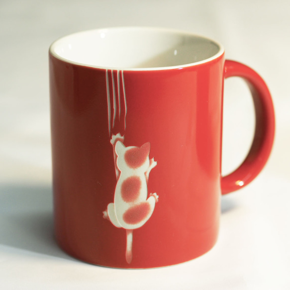 猫マグカップ 「ずりずり〜」 4枚目の画像