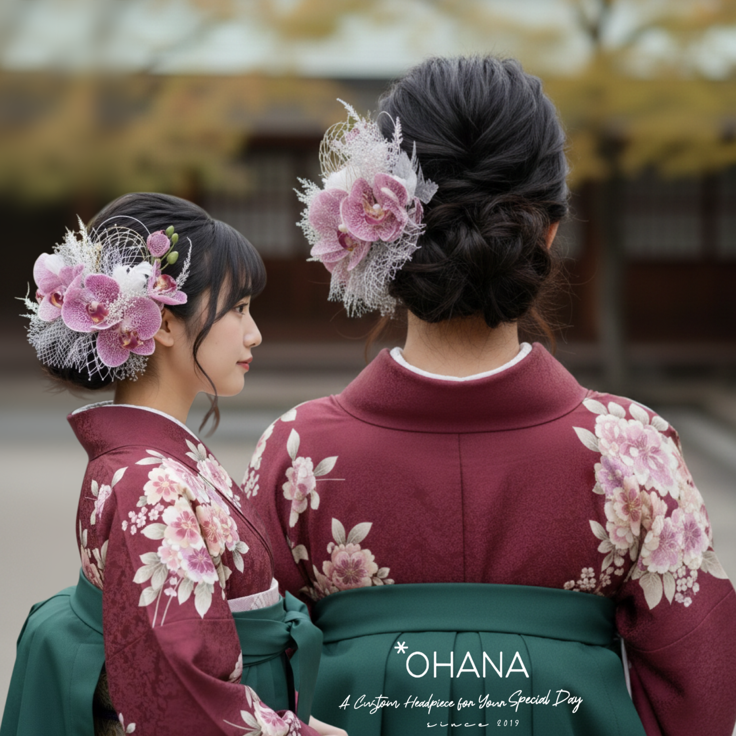 胡蝶蘭　成人式　結婚式　結婚式　ウェディング　髪飾り　和装にぴったり♡　振袖　袴　和装　浴衣　金箔　OHANA