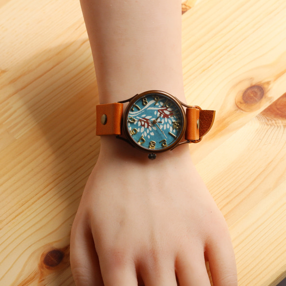 國產Kyochiyogami錶盤Nanten WJ-004 L尺寸MADE IN JAPAN手工手錶chi木皮革 第2張的照片