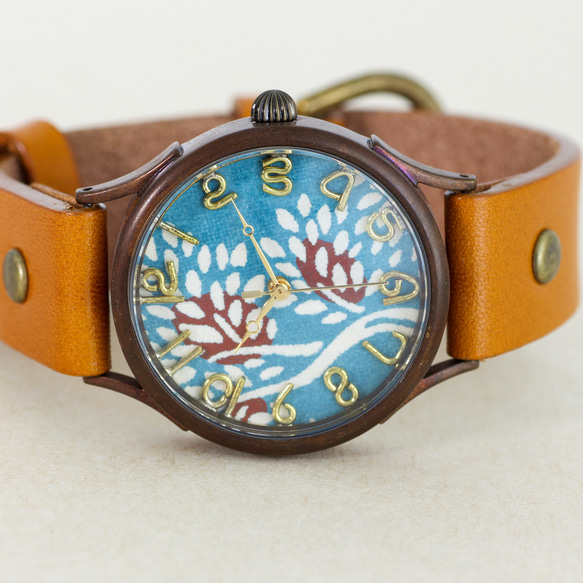 國產Kyochiyogami錶盤Nanten WJ-004 L尺寸MADE IN JAPAN手工手錶chi木皮革 第4張的照片