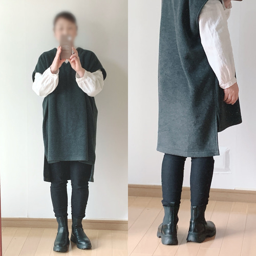 すぐに発送☆上質メルトンフリース☆ロングベスト☆チャコールグレー