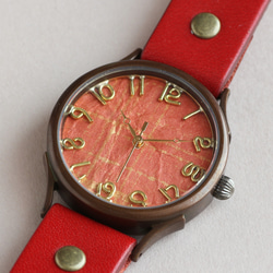 ディスプレー時計　ハンドメイド 楽天市場】vie（ヴィー） 手作り腕時計 “和tch” 和紙文字盤 和時計