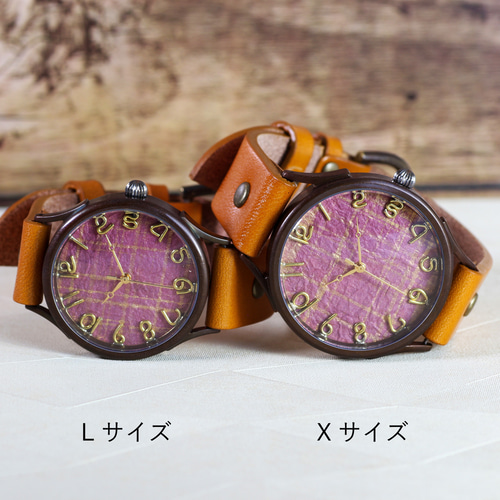 【レビューで送料無料】 工芸品 金彩銀彩で作るハンドメイドウォッチ 文字盤 「朱(しゅ 腕時計