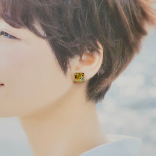 ゴッホ展】Van Gogh's life〔ピアス/イヤリング〕12mm：4作品セット