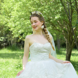 ★人気No.2★【natural dark green(LL)】ドライフラワー　ピアス・イヤリング ブライダル 5枚目の画像