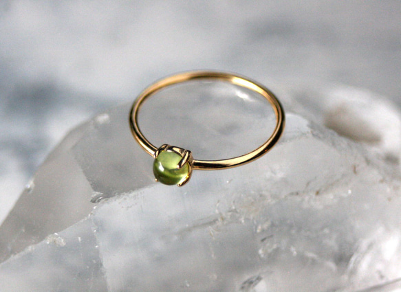 4mm*ペリドット　大粒　天然石　リング　誕生日　クリスマス　プレゼント　シンプル　指輪　8月誕生石　グリーン　緑 10枚目の画像